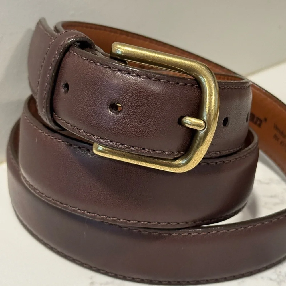 L.L Bean Men's Chino Brown Leather Belt